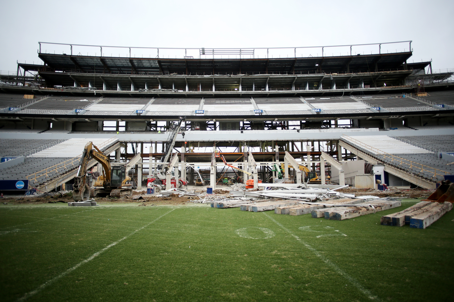 The renovation (above) of UK's Kroger Field (formerly known as Commonwealth Stadium) underway. Photo by Chet White | UK Athletics