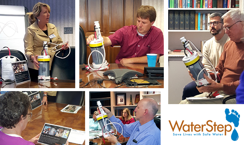 GRW's WaterStep fundraiser not only was a success, it was educational and inspiring. Having WaterStep's Tomara Brown (above left) visit our office to give us a hands-on introduction to the organization's water disaster kits was an invaluable highlight.